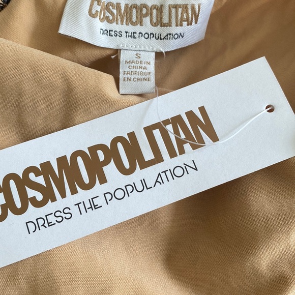 COSMOPOLITAN x Dress the Population Brigette Plunging Halter Bodysuit, Sz S, NWT - Picture 7 of 11